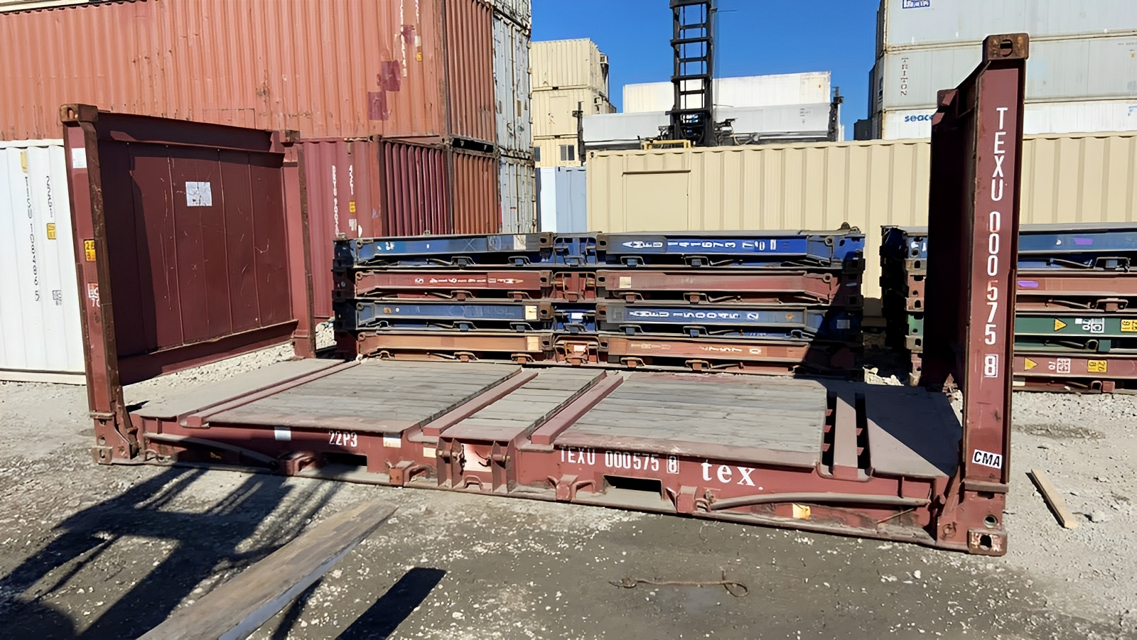 ๐ข 20Ft X 8Ft Used Flat Rack Shipping Container โ Built for Heavy-Duty Cargo Transport - Image 3