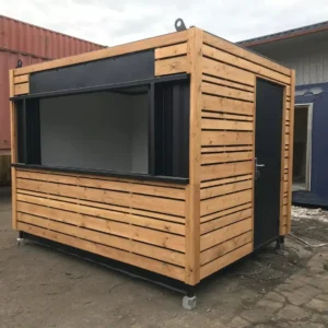 10ft x 8ft Cladded Food/Drink Outlet Shipping Container – Portable Café & Retail Kiosk