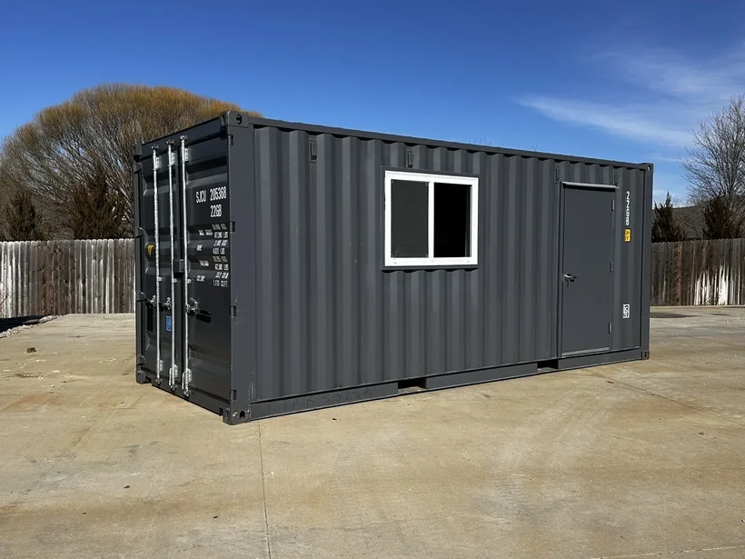 20ft Slate Gray Shiplap 120V Shipping Container Office with Mini Split – Modern Portable Workspace - Image 6
