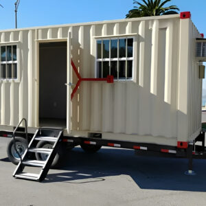 20ft Mobile Office Container with Trailer – Portable Office on Wheels